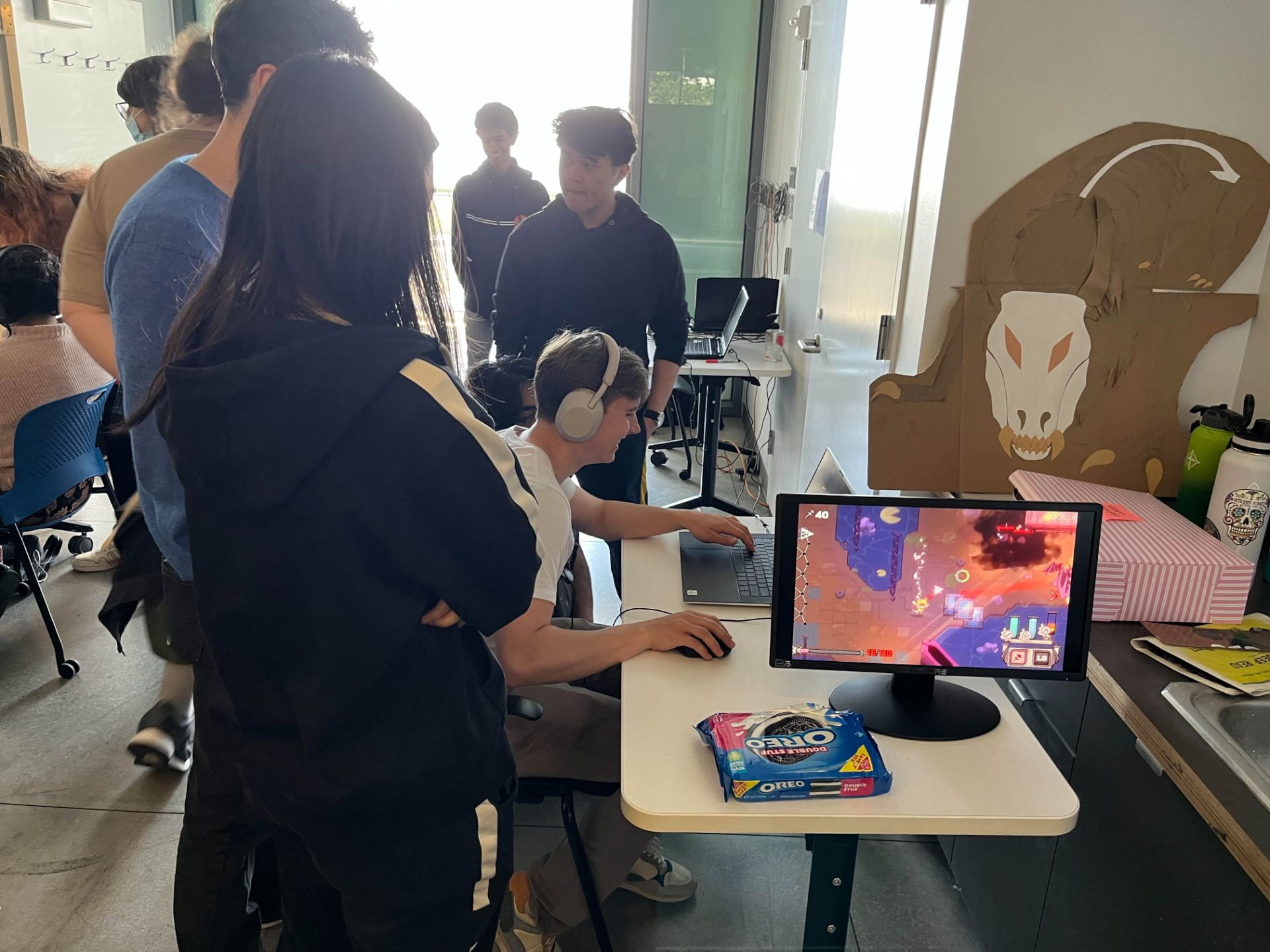 Students playing games